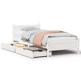 Bed Frame without Mattress White 90x190 cm Single Solid Wood Pine 3309792
