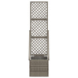 Garden Planter with Trellis Grey 35 x 30 x 135 cm Poly Rattan 42026882