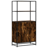 Highboard Smoked Oak 68x35x139 cm Engineered Wood and Metal 849051