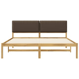 Bed Frame with Upholstered Headboard Whitewash and Taupe 3405094