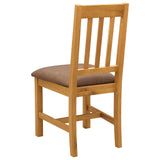 Dining Chair VENLO 2 pcs Solid Oak Wood Natural and Grey 42039152