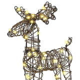 Reindeer Pull Sleigh Warm White 53 x 28 x 33 cm Rattan 42019083