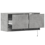 TV Wall Cabinet with LED Lights Concrete Grey 80x31x35 cm 852358