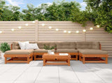 Garden Lounge Set 7 pcs Wax Brown Solid Pine Wood 3418126