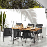 Garden Chair Set of 6 Black and anthracite Steel, Textilene Large 316819