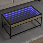 ZNTS Coffee Table with Infinity LED Sonoma Oak 90x50x41 cm 847688