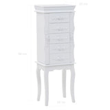 Free Standing Jewelery Cabinet White 246959