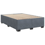 Box Spring Bed with Mattress Dark Grey 140x190 cm Velvet 3290913