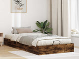Ottoman Bed Frame Smoked Oak 80.5 x 200 cm Engineered Wood 3409265