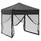 Folding Party Tent with Sidewalls Black 2x2 m 93511