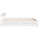 Bed Frame without Mattress White 200x200 cm Solid Wood Pine 3301523