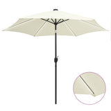 Garden Parasol Sand white 100% polyester, aluminium 300 cm diameter 47361