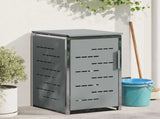 Wheelie Bin Storage Grey 77.5 x 69 x 112.5 cm Stainless Steel 42028998
