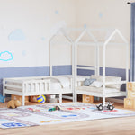 Bed and Bench Set with Roof without Mattress White 75x190 cm Small Single 3282184