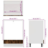 Oven Cabinet Lyon Smoked Oak 60x46x81.5 cm Engineered Wood 825834