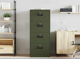 File Cabinet with Drawer 2 pcs Olive Green 44 x 50 x 139 cm 3406158