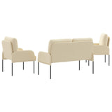 Sofa Sets with Cushion 3 pcs Cream 115 x 56 x 80 cm Plywood 3406214