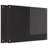 Kitchen Backsplash 2 pcs Black 80 x 60 cm Tempered Glass 3415547