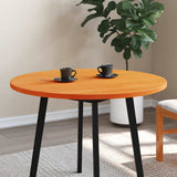 Table Top Round Wax Brown 90x2.5 cm Solid Wood Pine 847130