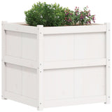 Garden Planter White 70x70x70 cm Solid Wood Pine 837435