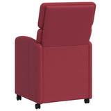 Dining Chairs with Wheels 2 pcs Wine red 58 x 65 x 98 cm 42017887