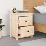 ZNTS Bedside Cabinet 50x35x61.5 cm Solid Wood Pine 813679