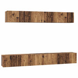 TV Cabinet Set Wall-mounted 5 pcs Old Wood Engineered Wood 3393384