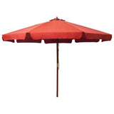 Garden Parasol with Wooden Pole 330 cm Terracotta 47217