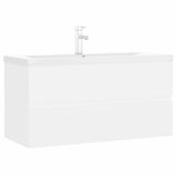 Sink Cabinet with Built-in Basin White Engineered Wood 3071648