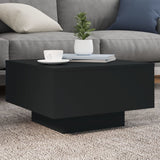 ZNTS Coffee Table with LED Lights Black 55x55x31 cm 836575