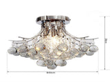 Crystal Chandeliers, K9 Droplets Ceiling Light with 3 E14 Bulb Base, Pendant Lights for Living Room, T3398P340989