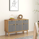 Sideboard OTTA Brown and Grey 114x43x73.5 cm Solid Wood Pine 351298