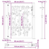Garden Gate with Lock Black 110 x 155 cm Powder-Coated Steel 42015896