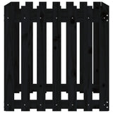 Garden Planter with Fence Design Black 70x70x70 cm Solid Wood Pine 832464
