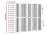 Room Divider 6 Panels White Solid Wood Paulownia 358796