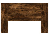 Storage Headboard with LED Smoked Oak Engineered Wood 3418657