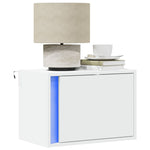 ZNTS Wall-mounted Bedside Cabinets with LED Lights 2 pcs White 852090