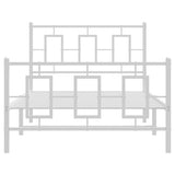 Metal Bed Frame without Mattress with Footboard White 100x200cm 374303