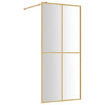 Walk-in Shower Wall with Clear ESG Glass Gold 100x195 cm 154947
