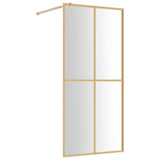 Walk-in Shower Wall with Clear ESG Glass Gold 100x195 cm 154947