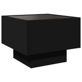 ZNTS Side Table with LED Black 40x40x30 cm Engineered Wood 847498