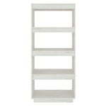 Book Cabinet/Room Divider White 60x35x135 cm Solid Pinewood 810870