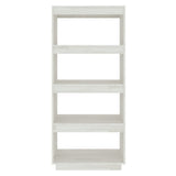 Book Cabinet/Room Divider White 60x35x135 cm Solid Pinewood 810870