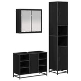 Bathroom Furniture Set 3 pcs Black Oak Engineered Wood 3402547