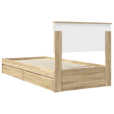 Storage Bed with Drawer Sonoma Oak 90 x 190 cm Engineered Wood 3410842