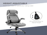 Linen-Look Office Chair, with Adjustable Height and Tension - Grey T3398P344420