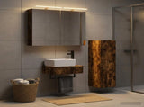 Bathroom Cabinet Set 4 pcs Smoked Oak Engineered Wood 3407387