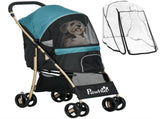 Pet Stroller for Small and Miniature Dogs, with Rain Cover - Dark Green T3398P349604