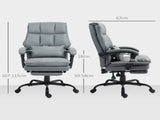Faux Leather Reclining Office Chair, with Footrest - Grey T3398P344450