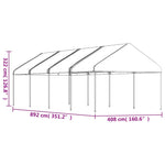 Gazebo with Roof White 8.92x4.08x3.22 m Polyethylene 3155512